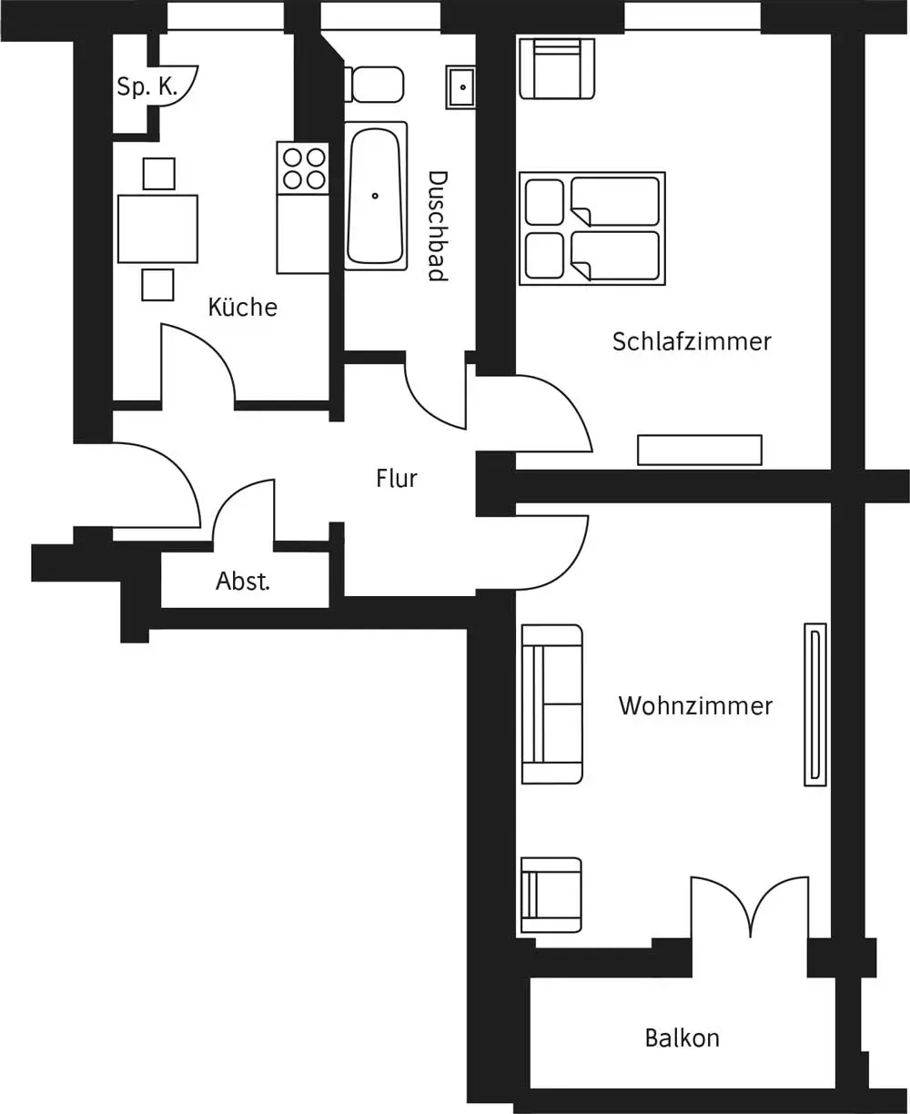 Moderne 3.5-Zimmer-Wohnung an der Brahmsstrasse 55